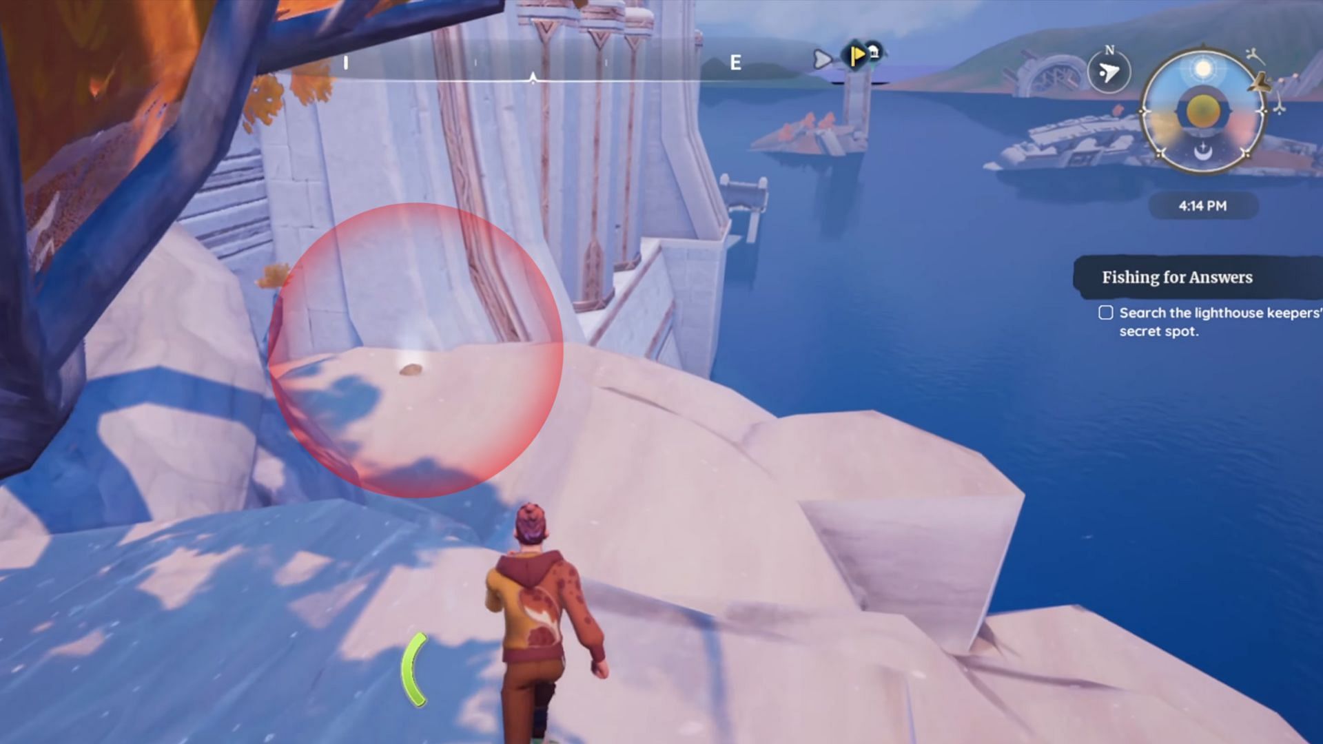 Once you spot it, climb to the top and inspect the sparkling dirt mound nearby (Image via Singularity 6)